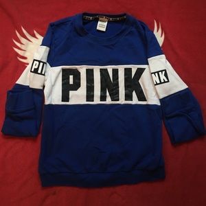VSPINK Blue Colorblock Crewneck